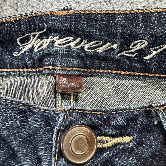 Forever 21 Dark Wash Distressed Flare Jeans - Picture 4 of 4